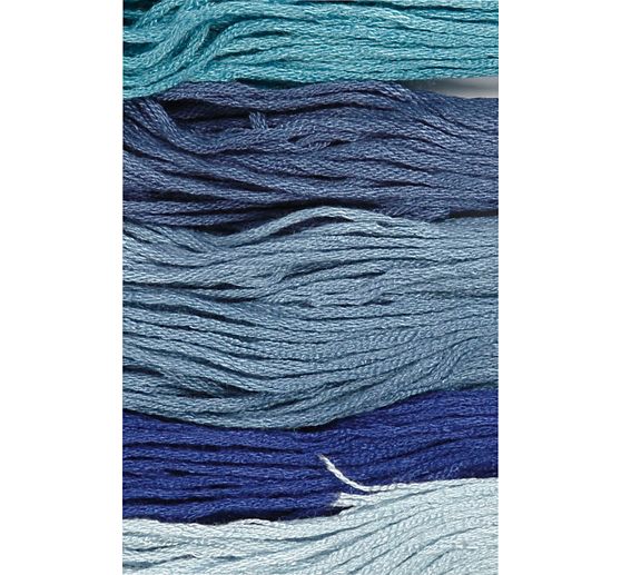 Set de fils à broder « Tons bleus », 6 pc.