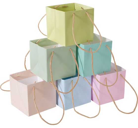 Sacs en papier VBS « Pastel », set de 6