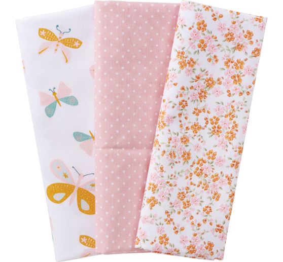 Assortiment de tissus BeaLena « Papillons et fleurs »