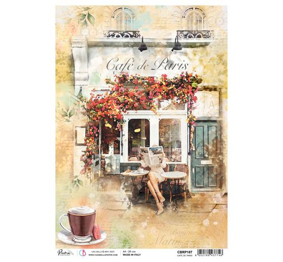 Soie de paille à motif « Café de Paris »