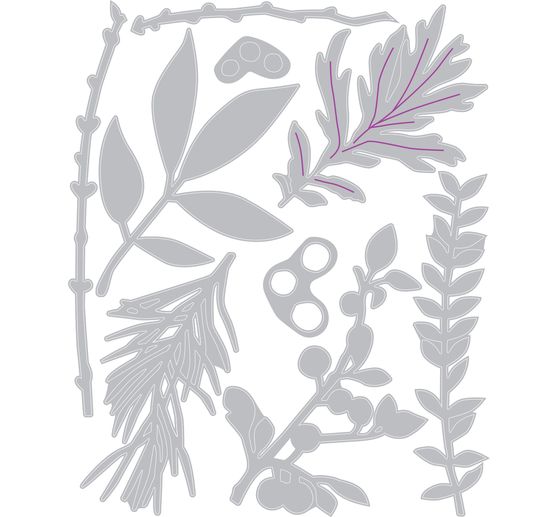 Sizzix Thinlits Punching Template "Hidden Leaves"