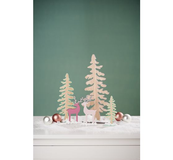 Sapins en bois VBS, set de 3