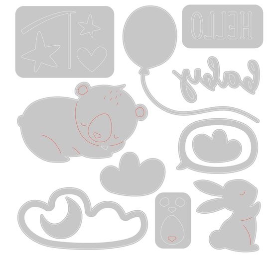 Gabarit d'estampe Sizzix Thinlits « Hello Baby »