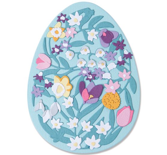Gabarit d'estampe Sizzix Thinlits « Floral Easter Egg »