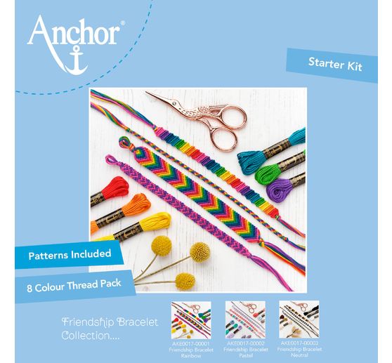 Kit débutants Anchor « Bracelets brésiliens arc-en-ciel »