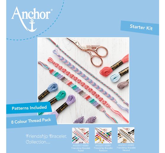 Kit débutants Anchor « Bracelets brésiliens pastel »
