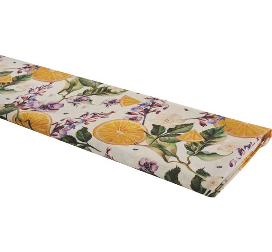 Motif fabric linen look "Lemons"