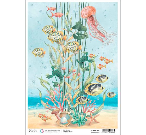Soie de paille à motifs « Underwater »