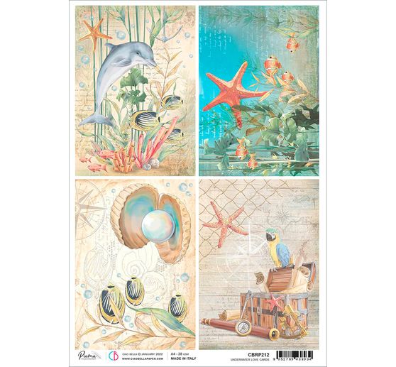 Soie de paille à motifs « Cartes du monde sous-marin »