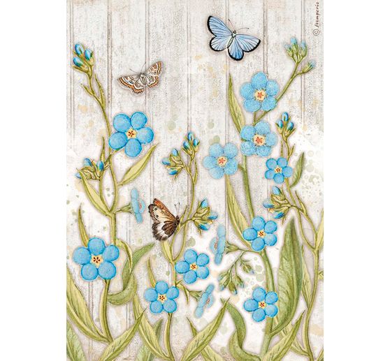 Soie de paille à motifs « Myosotis »