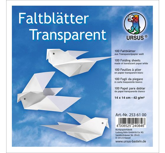 Feuilles de pliage en papier transparent, Blanc