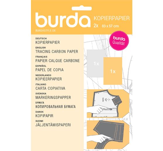 Papier calque carbone Burda, Blanc /Jaune 