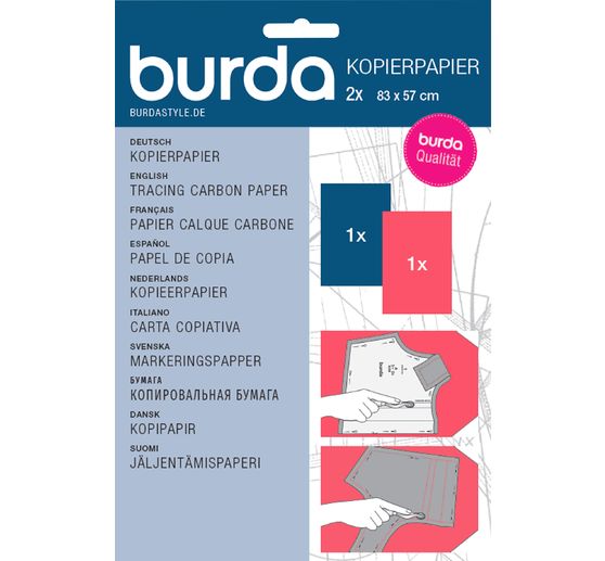Papier calque carbone Burda, Bleu /Rouge 