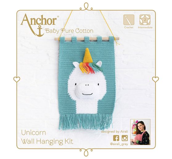 Kit crochet Anchor « Tenture murale licorne » 