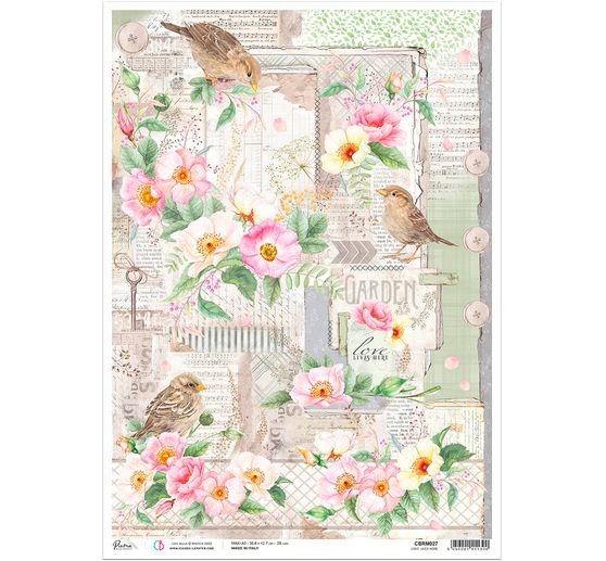Soie de paille à motifs « Garden Love 