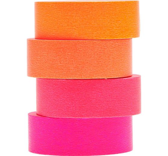 Set de masking tapes « Fluo », tons rouges 