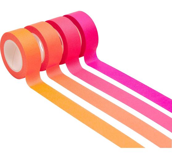 Set de masking tapes « Fluo », tons rouges 