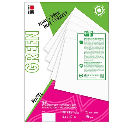 Bloc de papier Marabu Green « White », A4