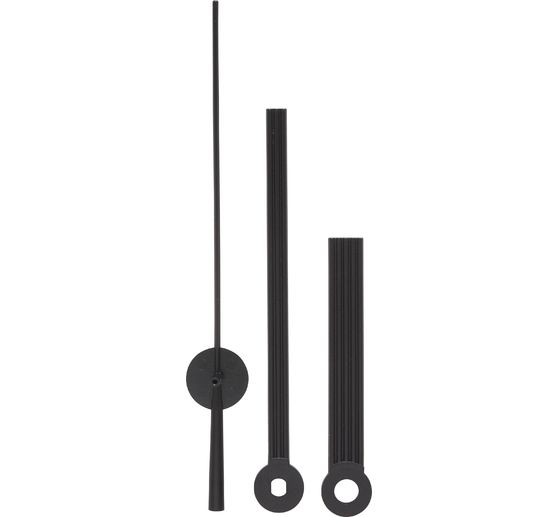 Set De 3 Aiguilles D'horloge En Forme De Cœur - Pour Mouvement à Quartz - Tailles 45/65 Mm - Plastique Noir Mat