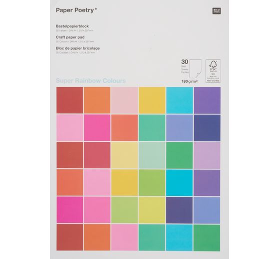 Bloc de papier de bricolage « Rainbow Colours »