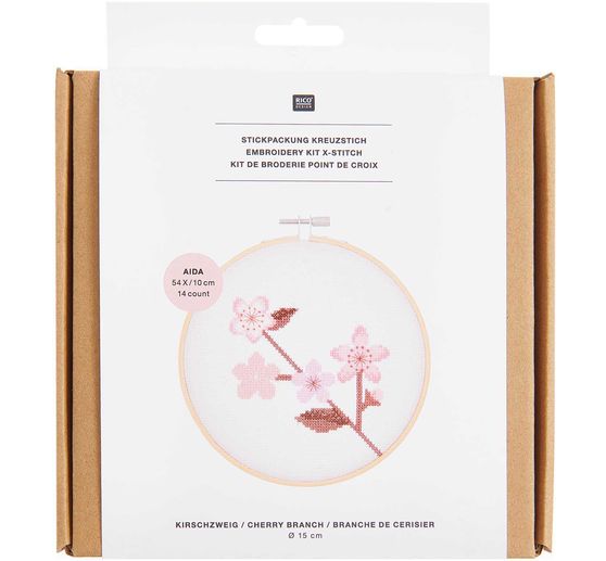 Kit de broderie Rico Design « Branche de cerisier » 