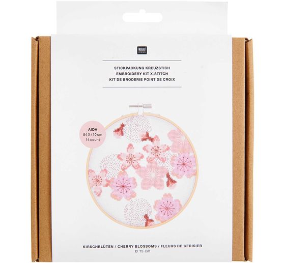 Kit de broderie Rico Design « Fleurs de cerisier » 