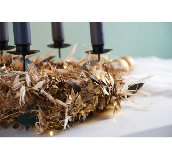 Couronne de ruscus séché « Gold Wash » 