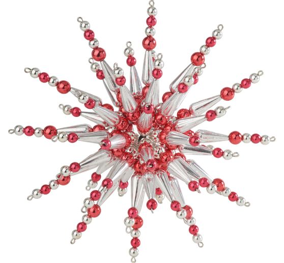 Set complet étoile en perles « Silver Red » 