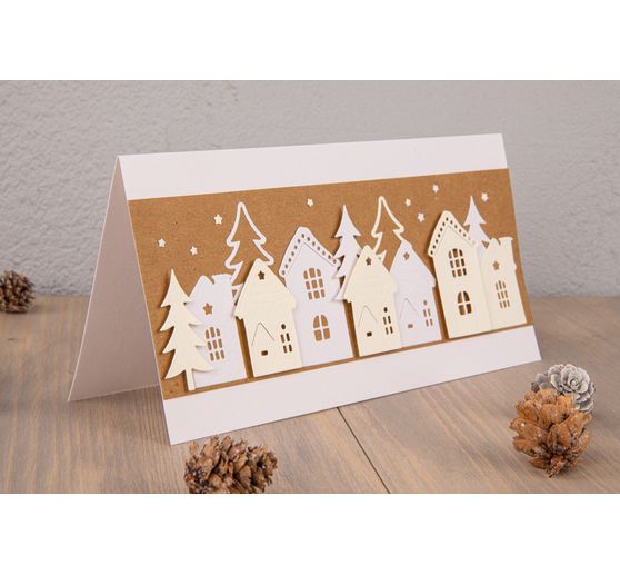 Gabarit d'estampe « Maisons d’hiver » 