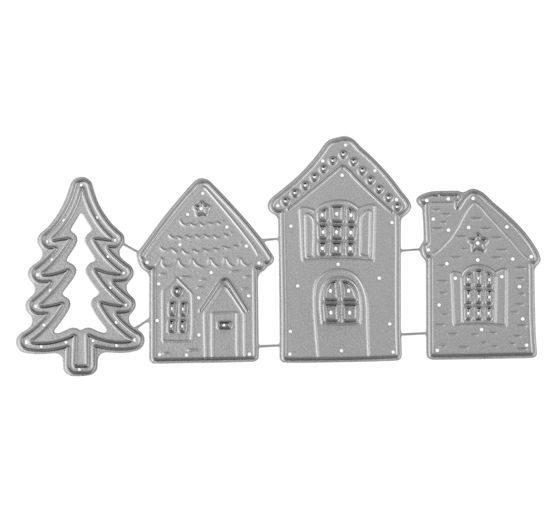 Gabarit d'estampe « Maisons d’hiver » 