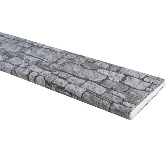 Tissu imprimé au mètre « Mur de pierres gris » 
