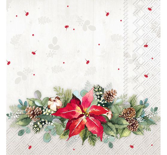 Serviette « Composition poinsettia » 