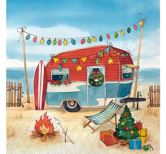 Serviette « Christmas Camping at the sea » 
