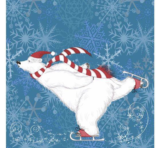 Napkin "Polar bear on ice skates"