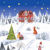 Napkin "Christmas in the village"