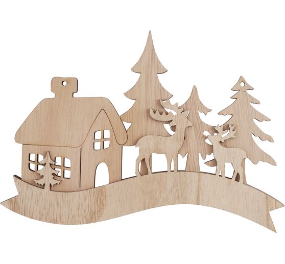 Motif en bois VBS « Silhouette hivernale »