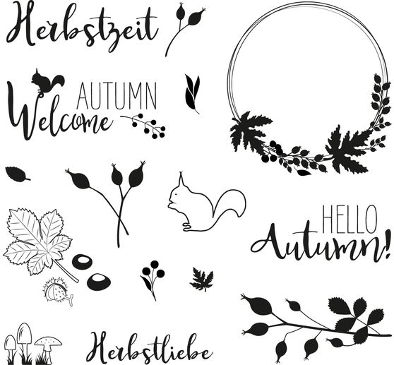 Tampons Clear Stamps « Forêt d'automne » 