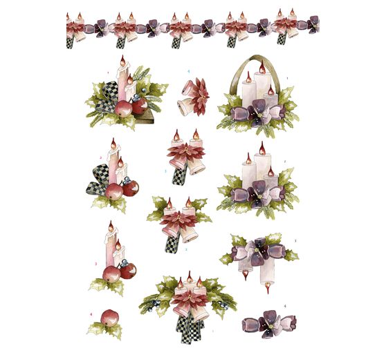 Livret de motifs 3D pré-estampés « Christmas Flowers » 