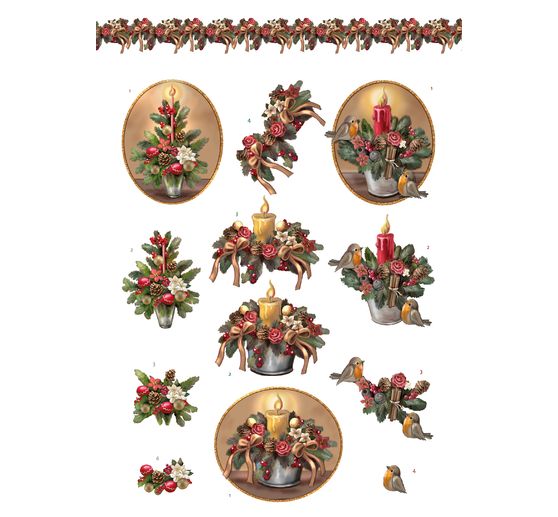 Livret de motifs 3D pré-estampés « Christmas Flowers » 