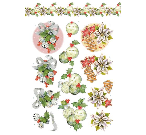 Livret de motifs 3D pré-estampés « Christmas Flowers » 