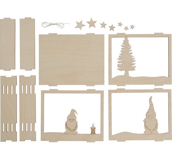 Kit de construction en bois cadre « Lutins » 