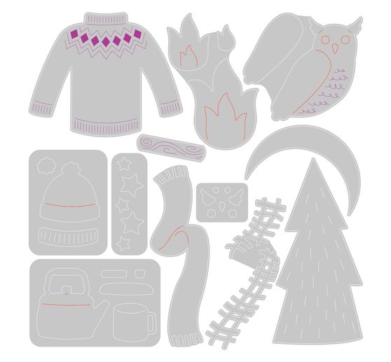 Gabarit d’estampe Sizzix Thinlits « Cozy Woodland » 