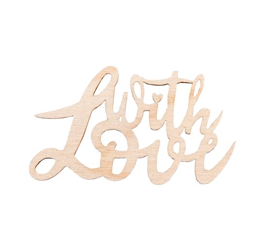 Mini-inscription en bois « With love »