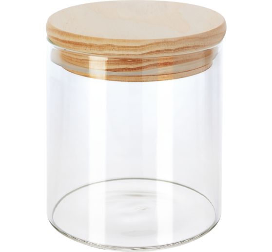 VBS Storage jar with wooden lid, 300 ml