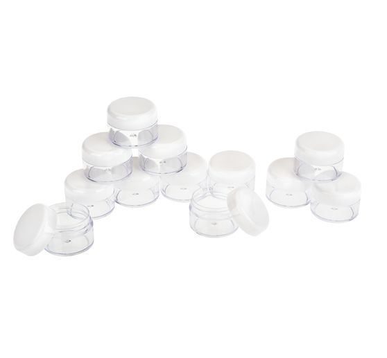 12 boîtes en plastique avec couvercle à visser, 20 ml, Gros acheteurs VBS