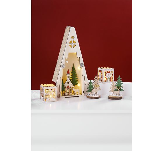 Déco à emboîter en bois sur rondelle d'écorce VBS, set de 2