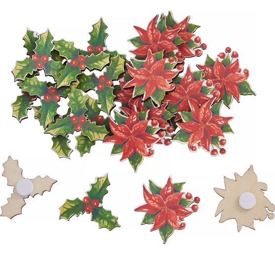 Pièces à disperser VBS « Poinsettia et houx »