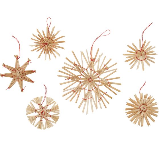 Étoiles en paille « Assortiment II » ,6-12 cm, 14 pc.