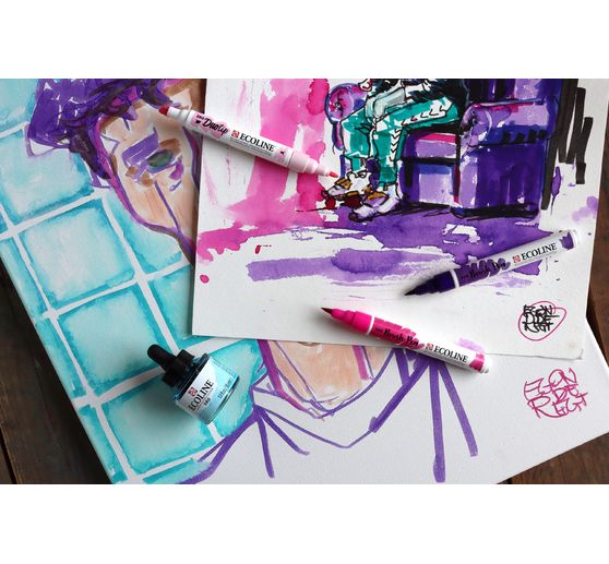 Feutres Duotip Talens Ecoline « Set de base »