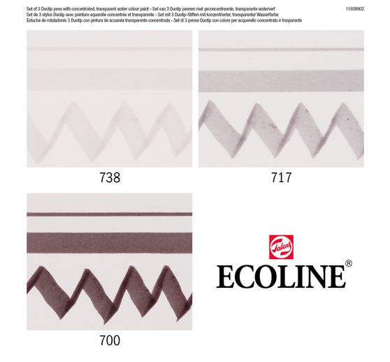 Feutres Duotip Talens Ecoline « Set Noir- Gris » 